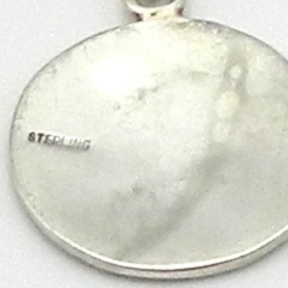 Sterling Stamped Kokopelli Round Disc Pendant - Picture 3 of 7